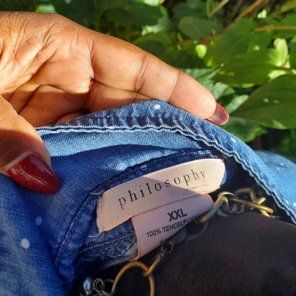 *SOLD* Philosophy chambray dotted tunic, XXL - Picture 6 of 6